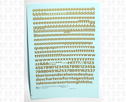 Lowercase Mid Century Gothic Letter Alphabet