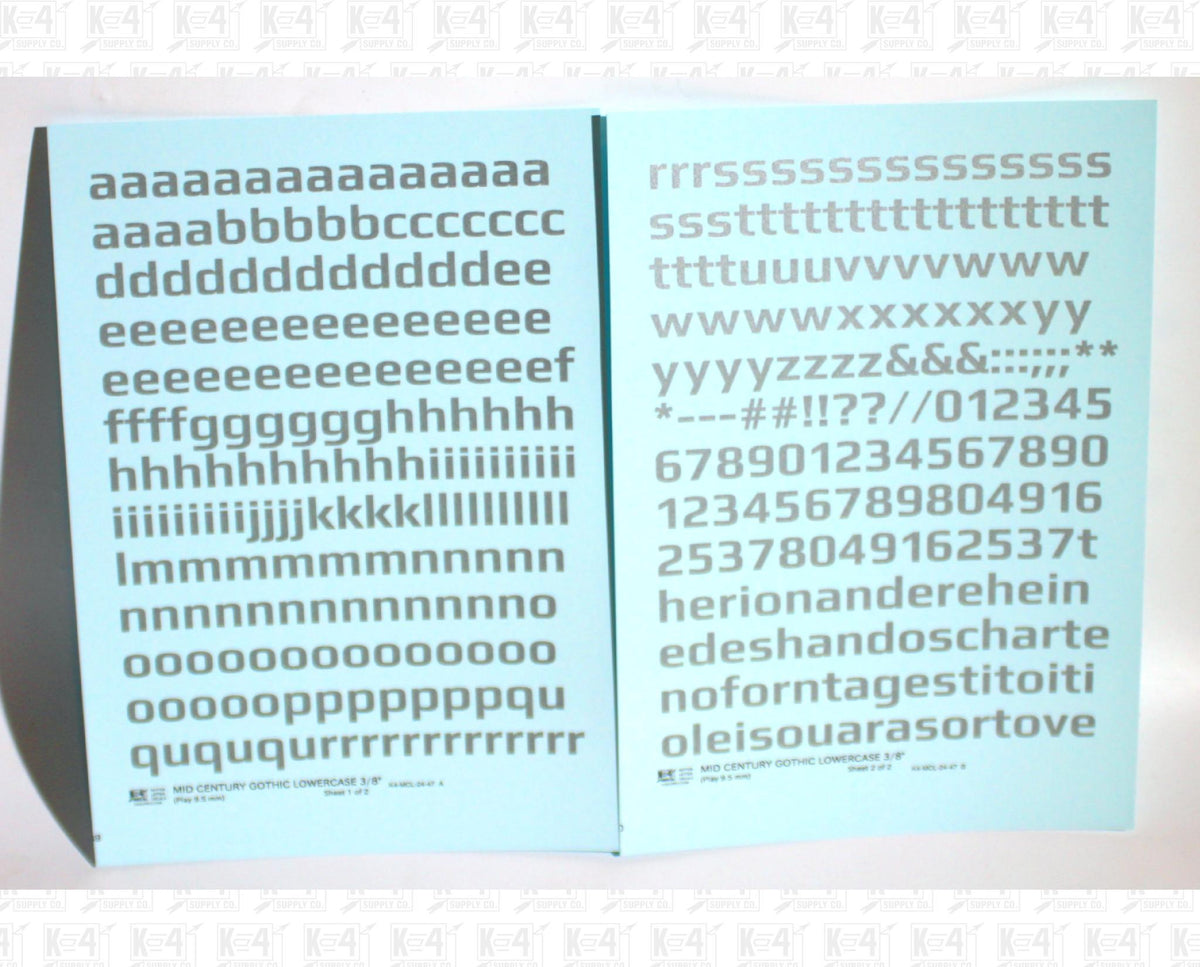 Lowercase Mid Century Gothic Letter Alphabet