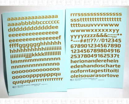 Lowercase Mid Century Gothic Letter Alphabet