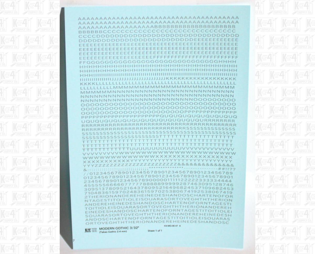 Modern Gothic Letter Number Alphabet