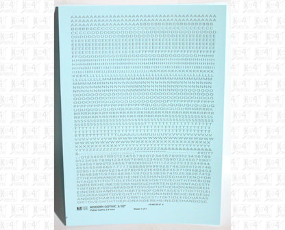 Modern Gothic Letter Number Alphabet