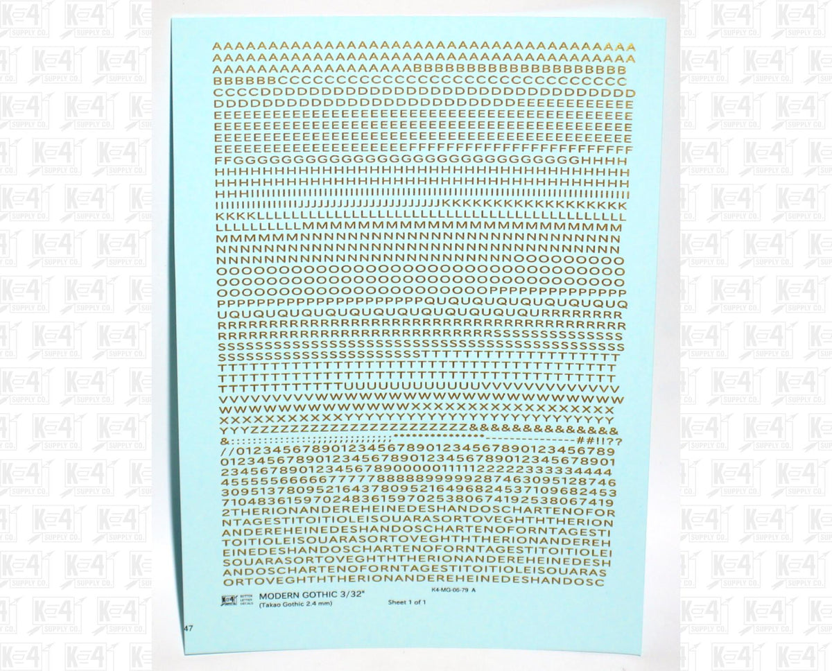 Modern Gothic Letter Number Alphabet