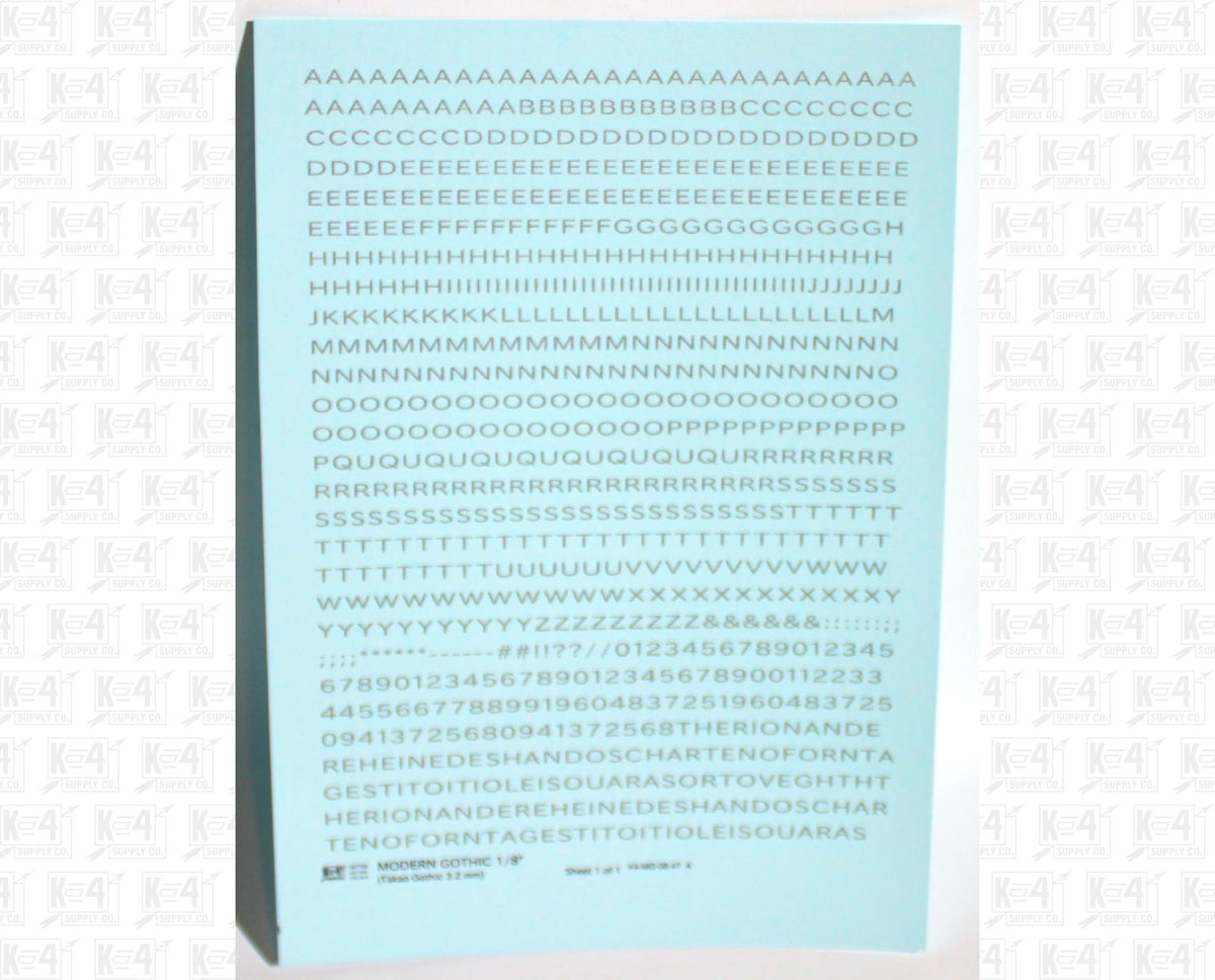 Modern Gothic Letter Number Alphabet