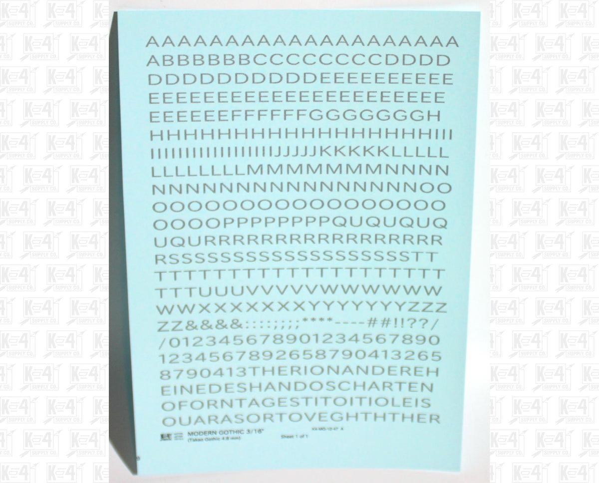 Modern Gothic Letter Number Alphabet