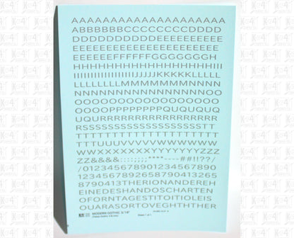 Modern Gothic Letter Number Alphabet