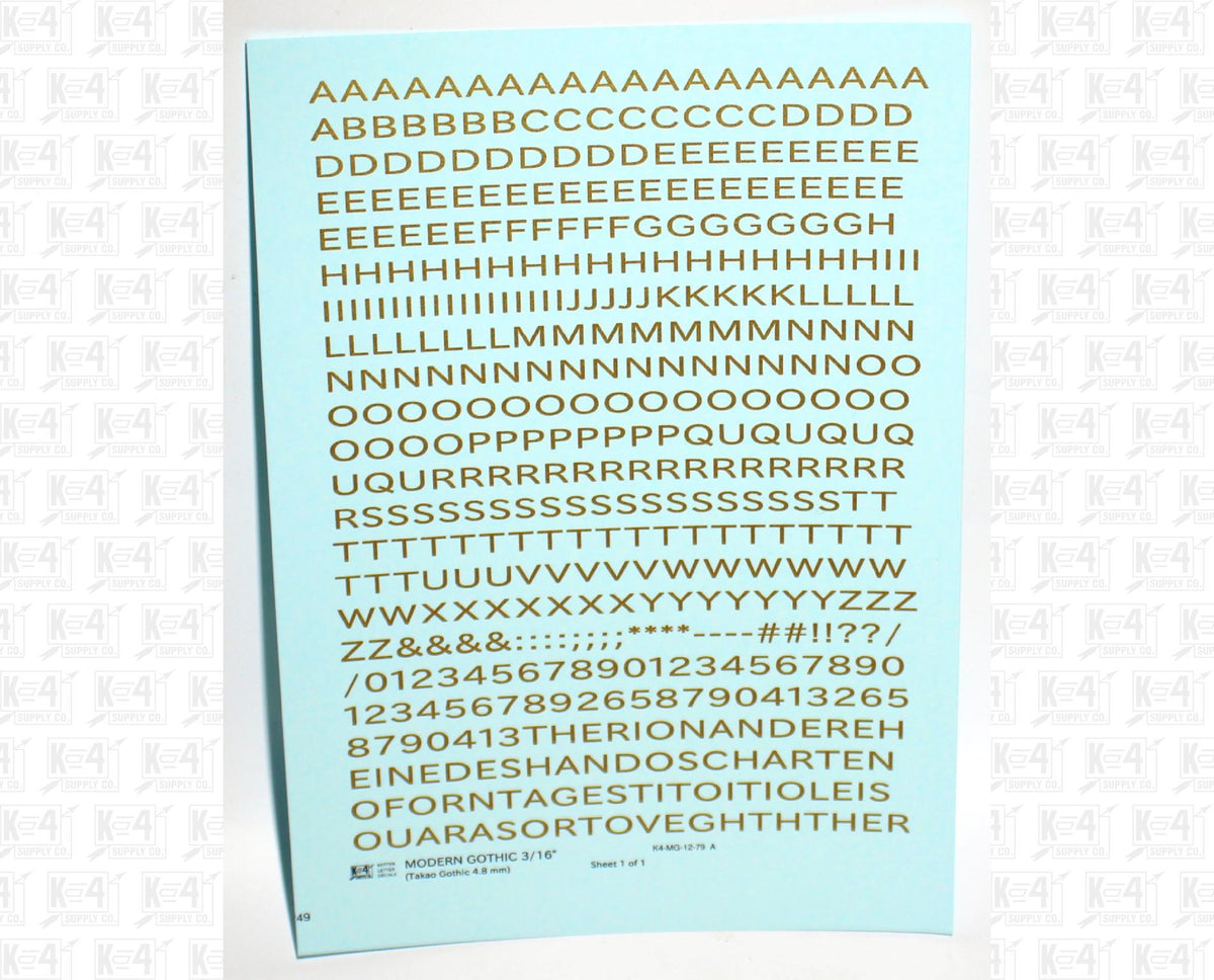 Modern Gothic Letter Number Alphabet