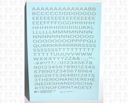 Modern Gothic Letter Number Alphabet