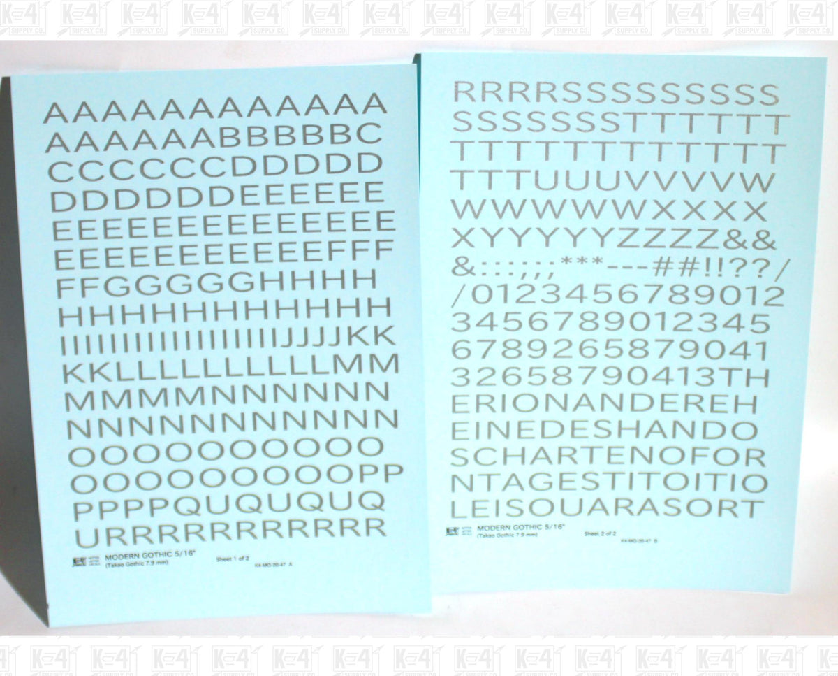 Modern Gothic Letter Number Alphabet