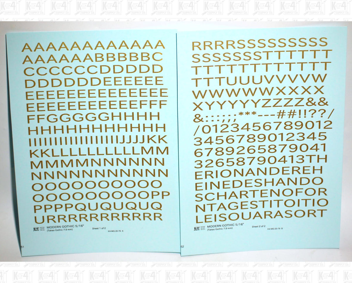 Modern Gothic Letter Number Alphabet