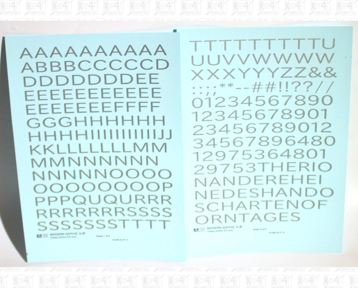 Modern Gothic Letter Number Alphabet