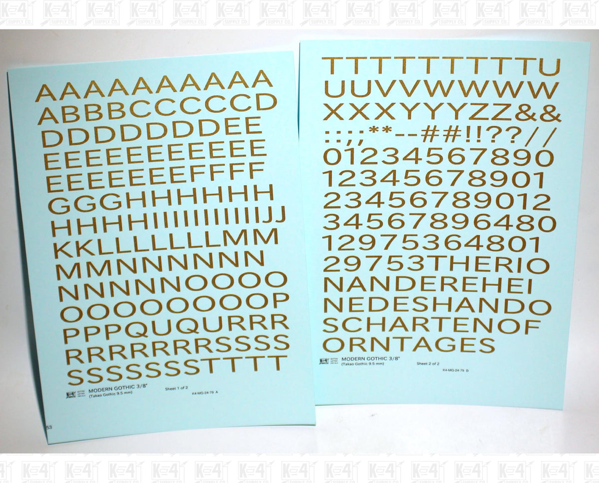 Modern Gothic Letter Number Alphabet