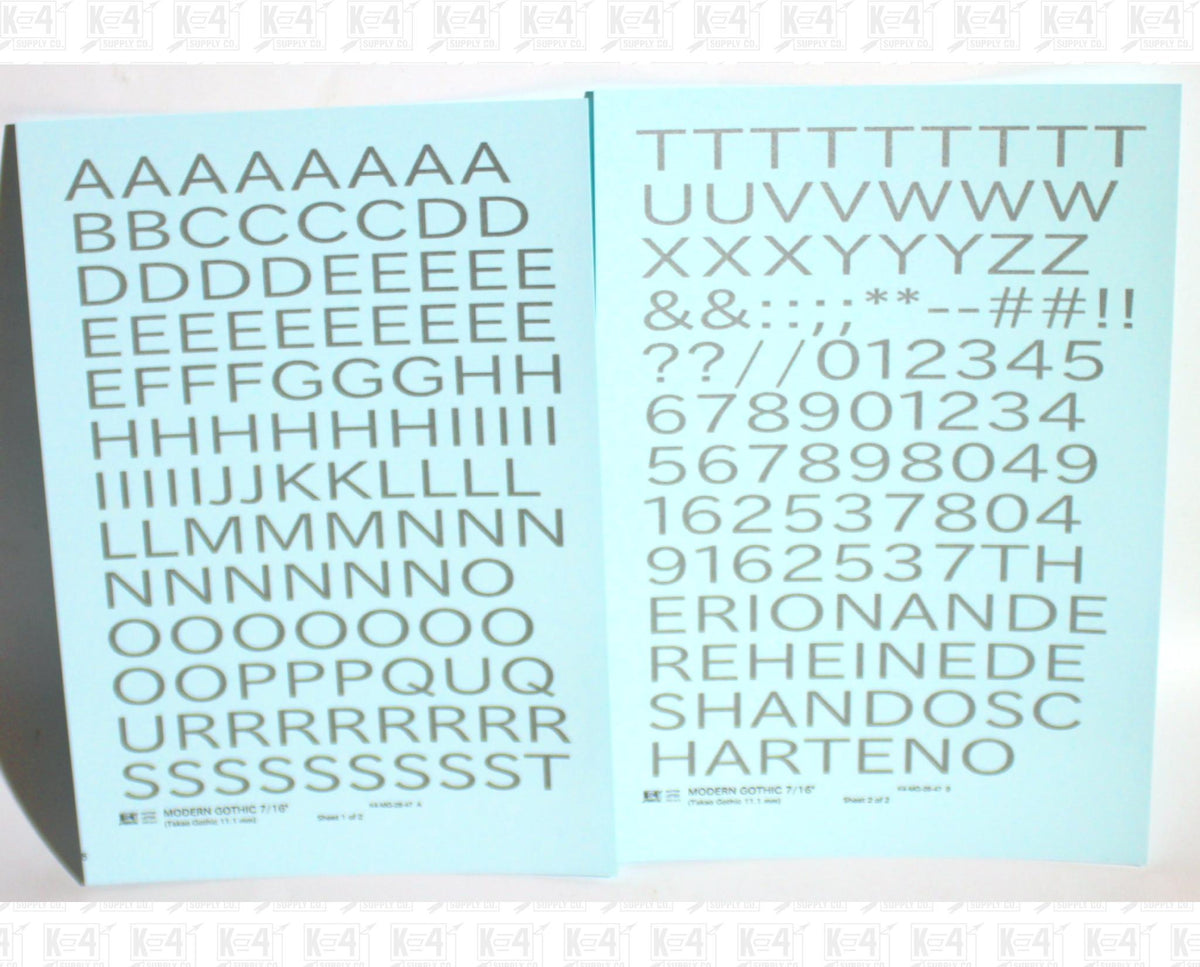 Modern Gothic Letter Number Alphabet