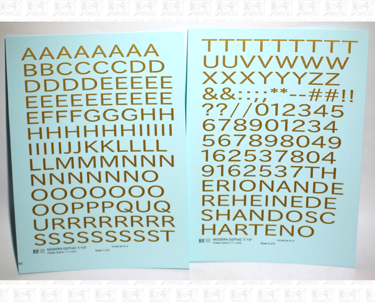 Modern Gothic Letter Number Alphabet