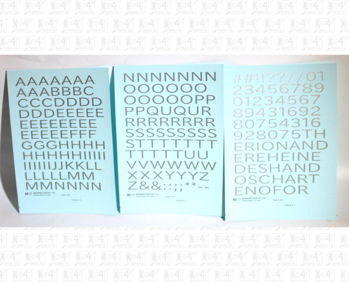 Modern Gothic Letter Number Alphabet