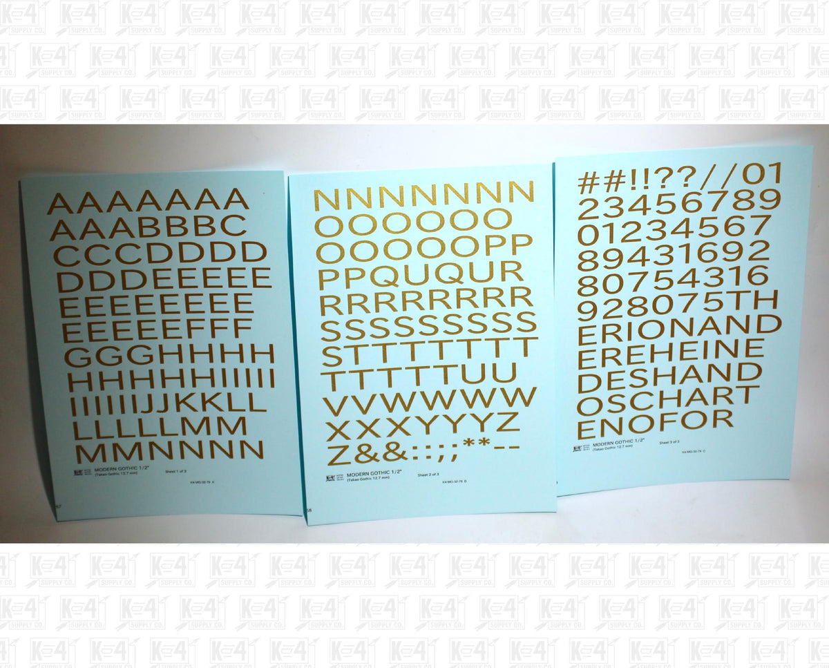 Modern Gothic Letter Number Alphabet