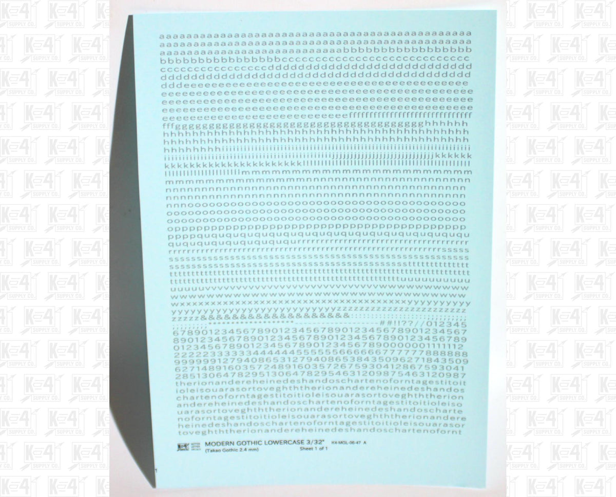 Lowercase Modern Gothic Letter Number Alphabet