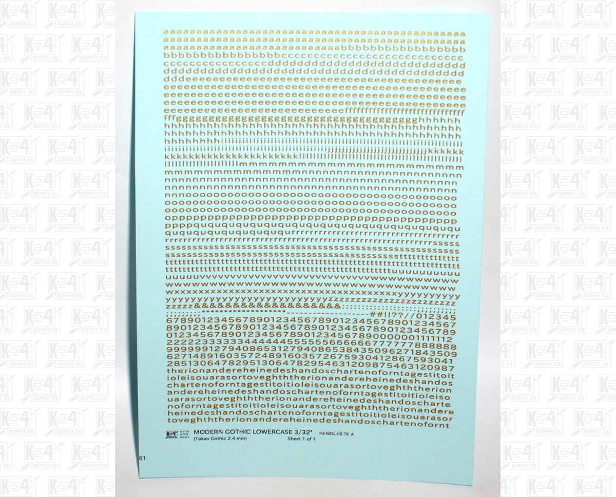 Lowercase Modern Gothic Letter Number Alphabet
