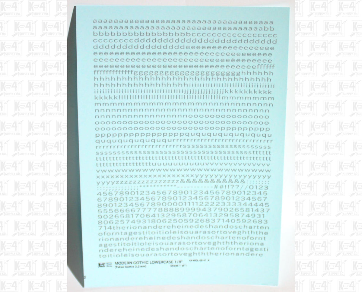 Lowercase Modern Gothic Letter Number Alphabet