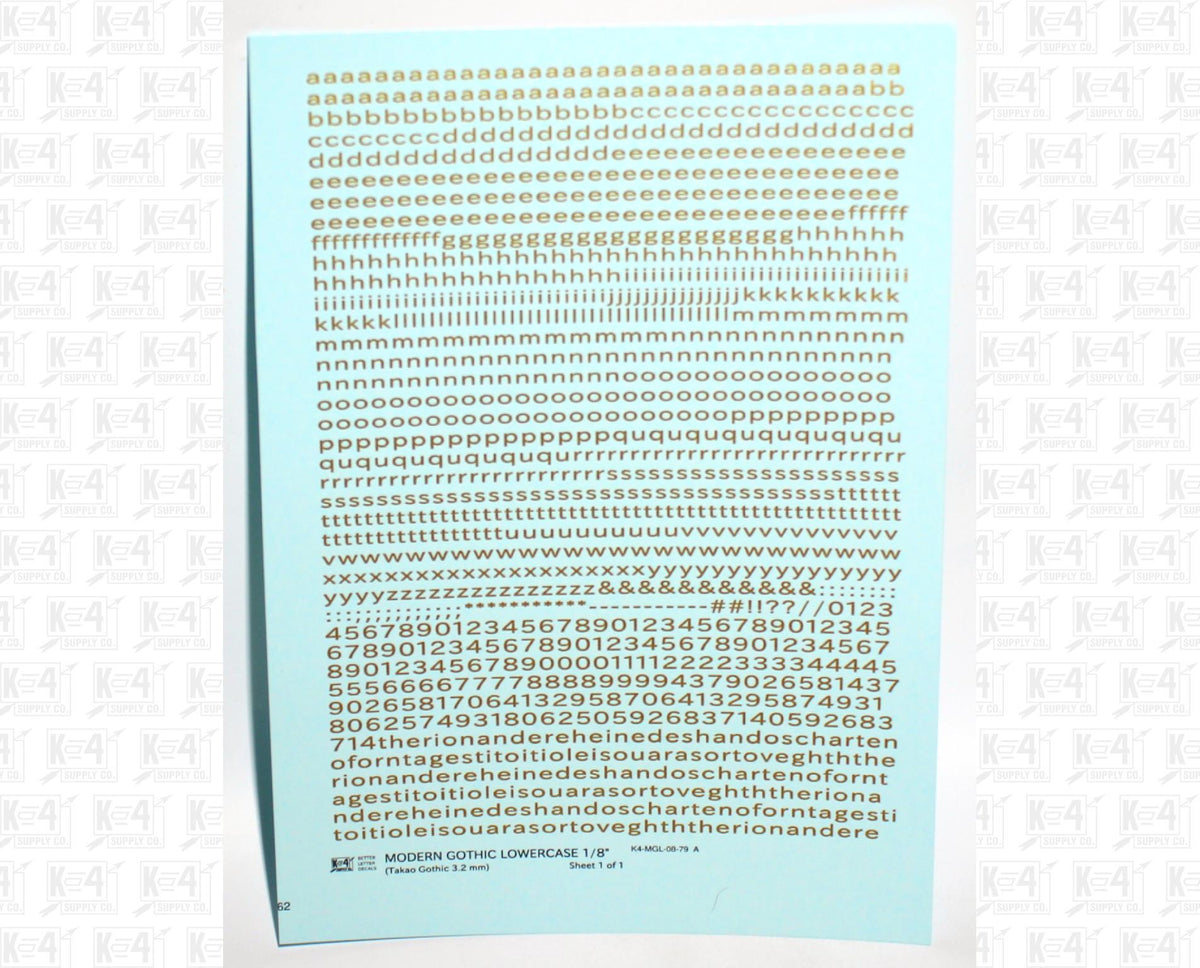 Lowercase Modern Gothic Letter Number Alphabet