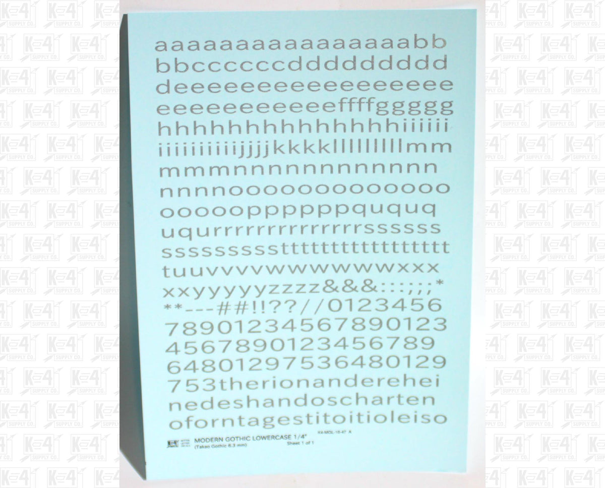 Lowercase Modern Gothic Letter Number Alphabet