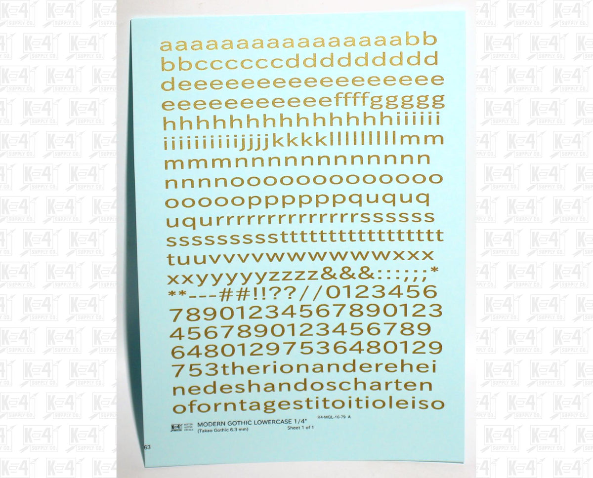 Lowercase Modern Gothic Letter Number Alphabet