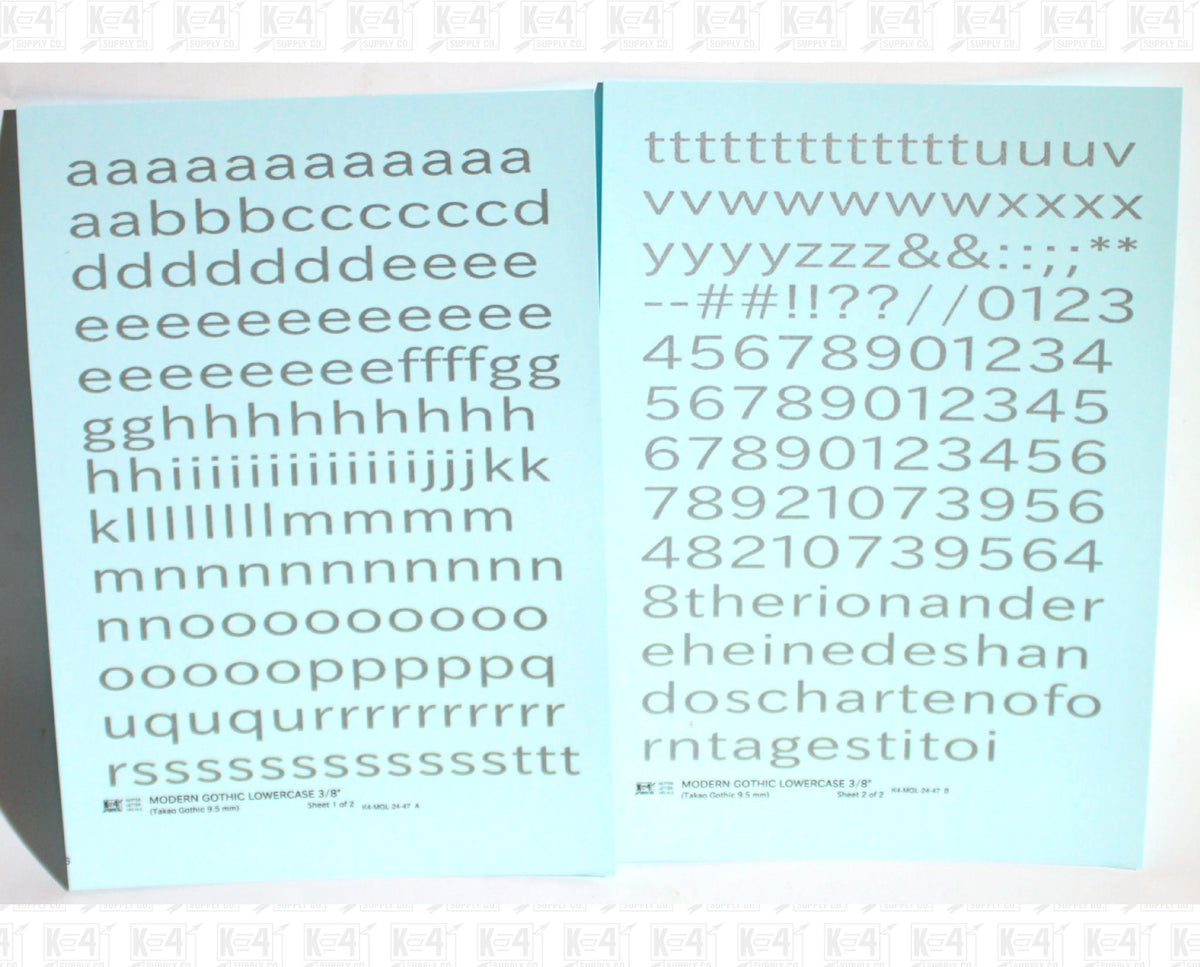 Lowercase Modern Gothic Letter Number Alphabet
