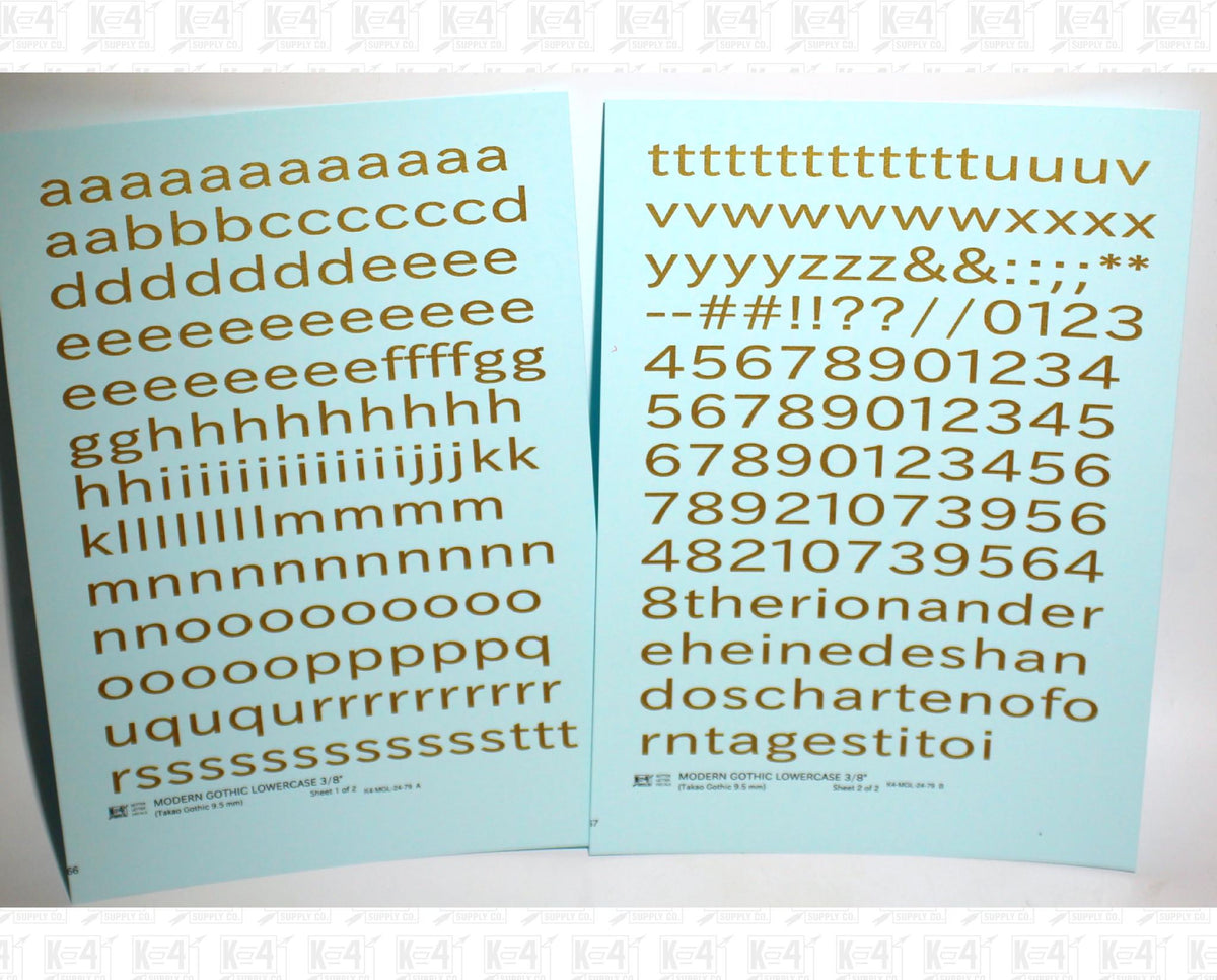 Lowercase Modern Gothic Letter Number Alphabet