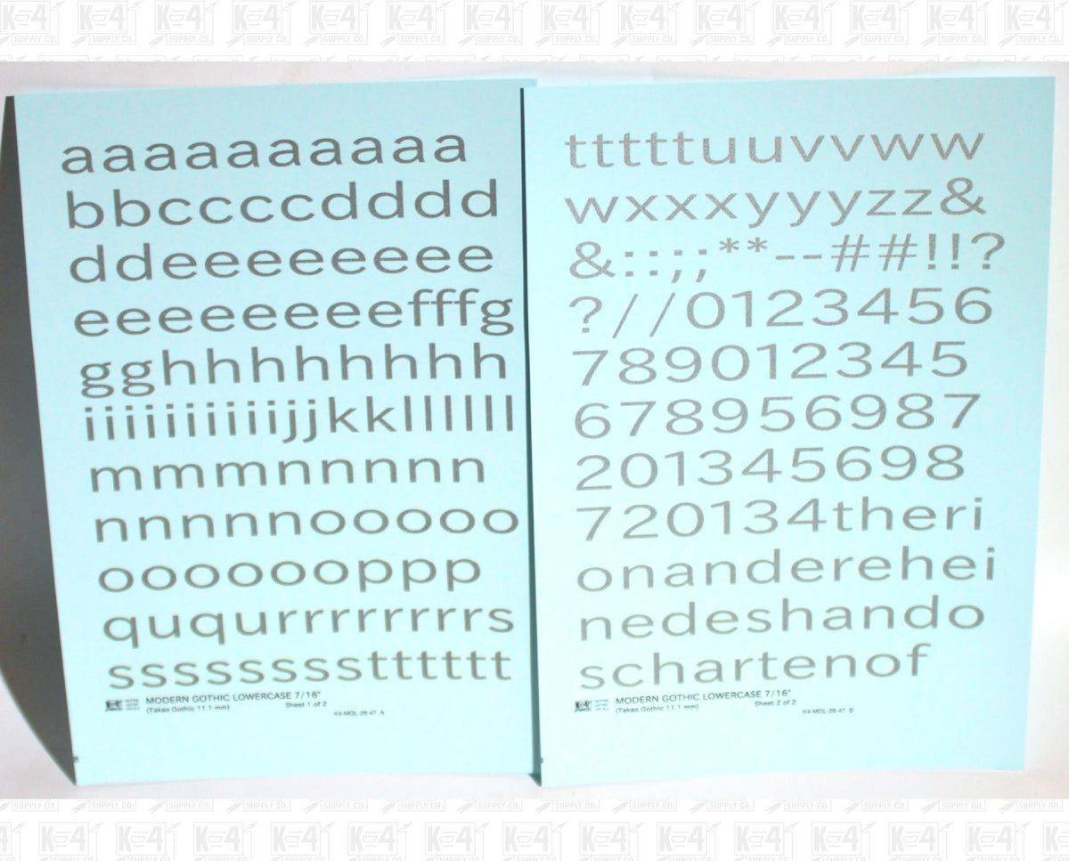 Lowercase Modern Gothic Letter Number Alphabet