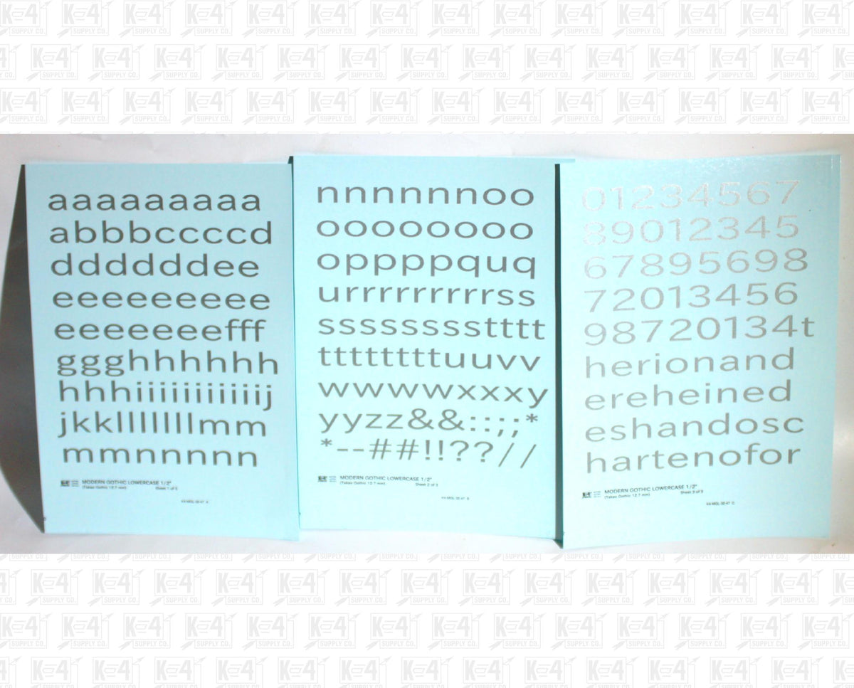 Lowercase Modern Gothic Letter Number Alphabet