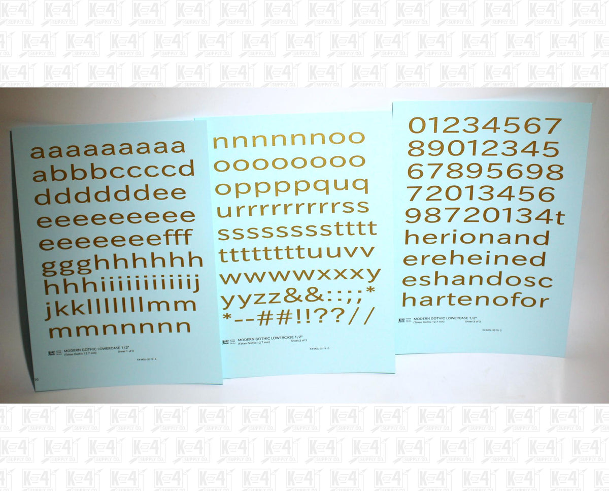 Lowercase Modern Gothic Letter Number Alphabet