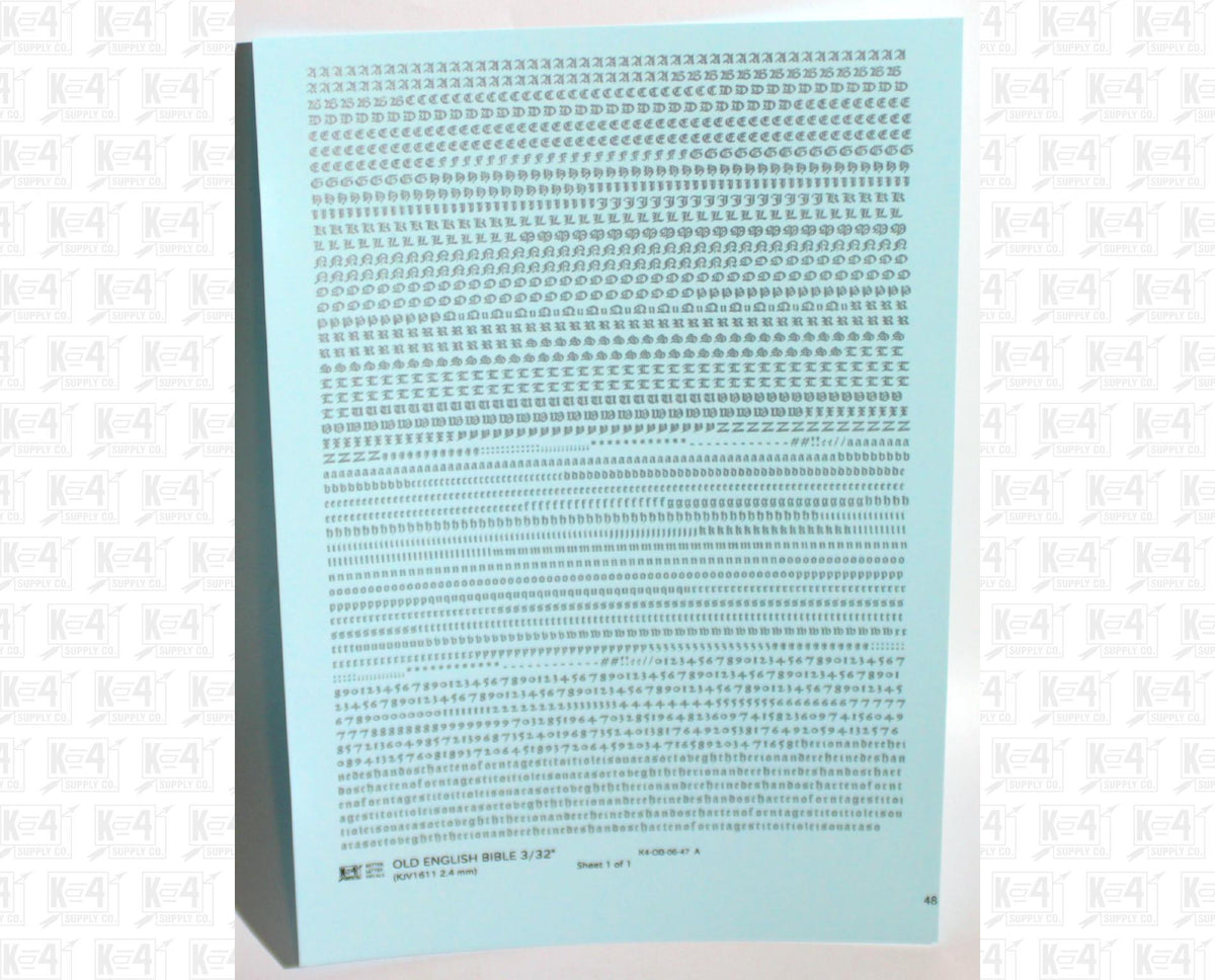Old English Bible Letter Number Alphabet