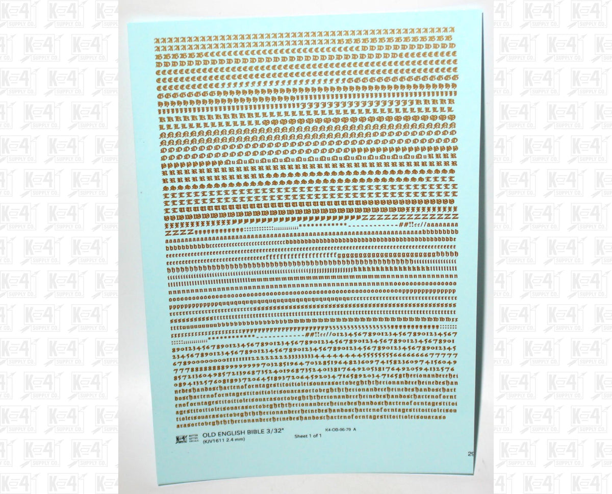 Old English Bible Letter Number Alphabet