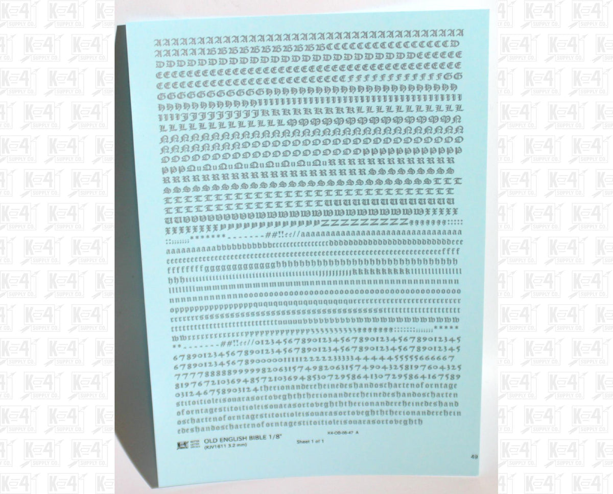 Old English Bible Letter Number Alphabet