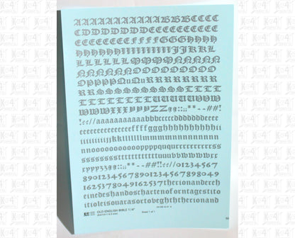 Old English Bible Letter Number Alphabet