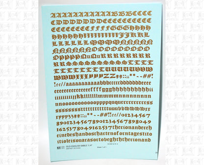Old English Bible Letter Number Alphabet