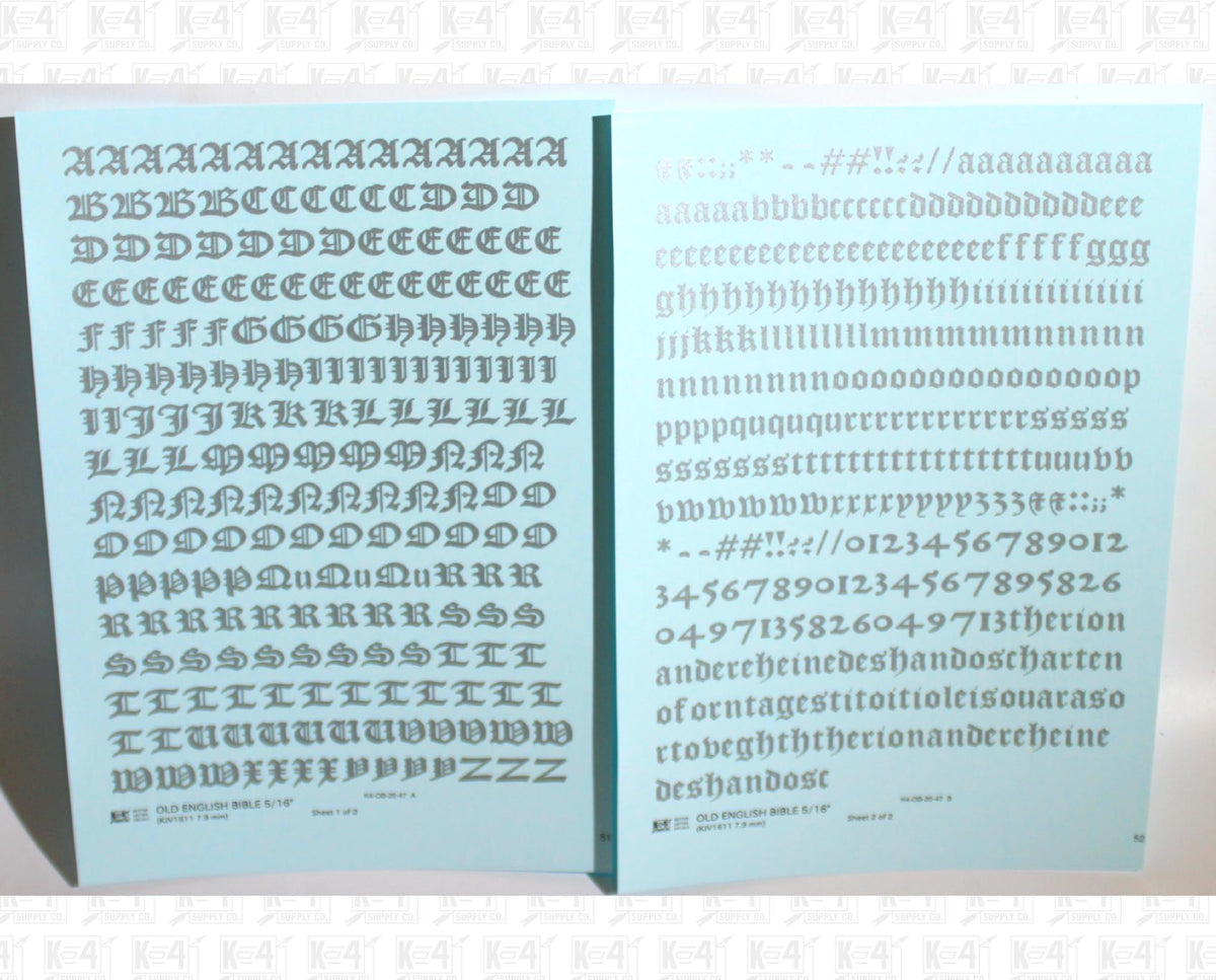 Old English Bible Letter Number Alphabet