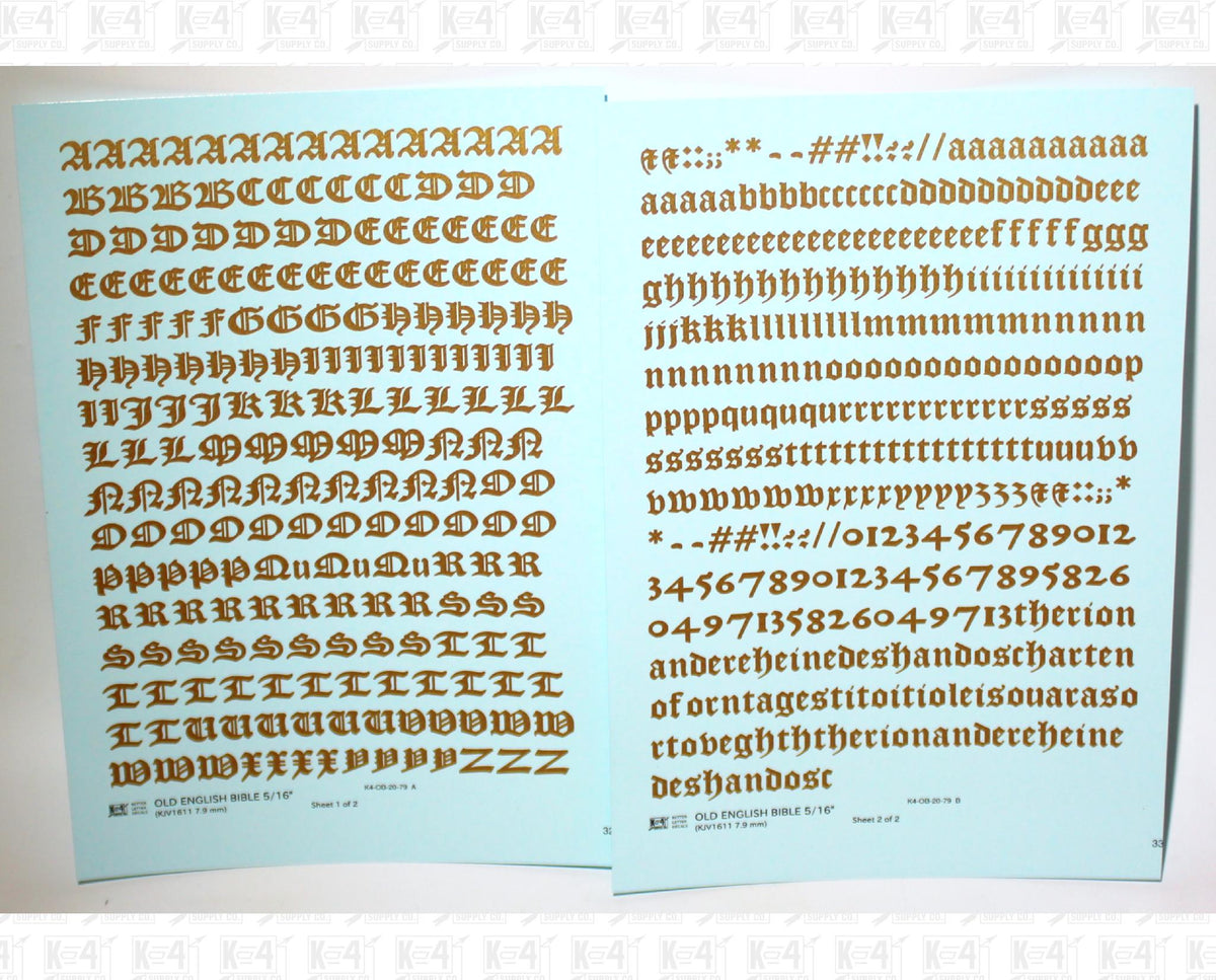 Old English Bible Letter Number Alphabet