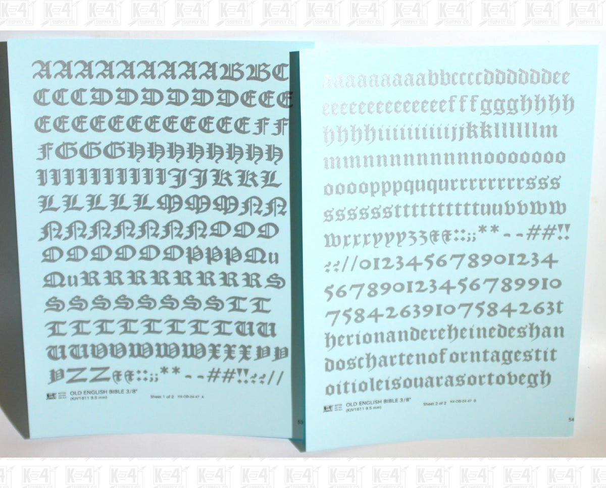 Old English Bible Letter Number Alphabet