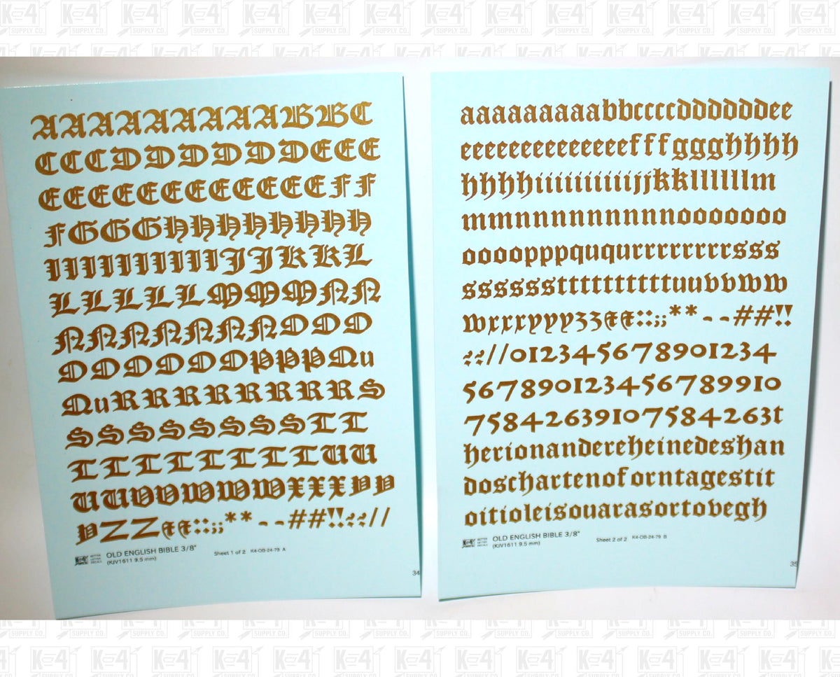 Old English Bible Letter Number Alphabet