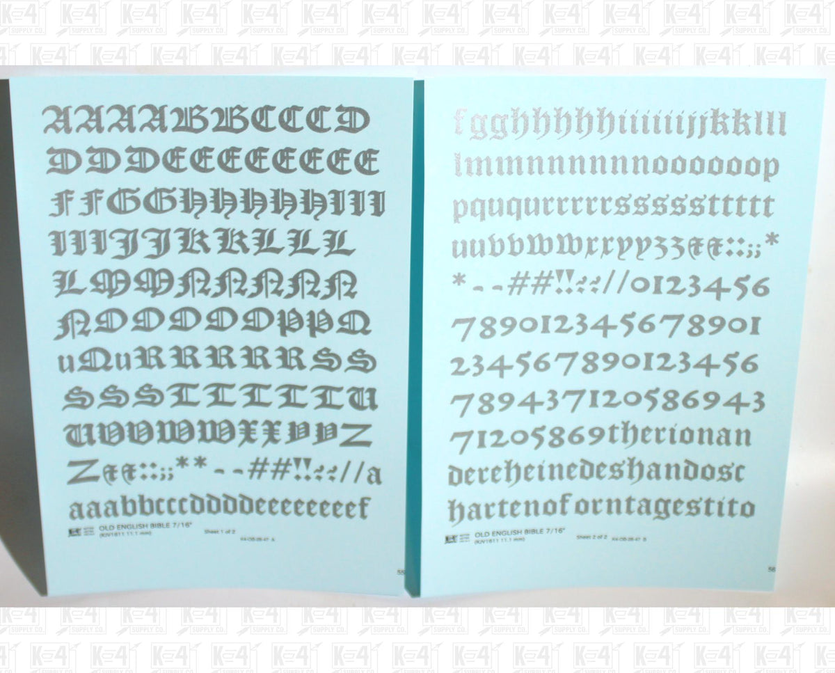 Old English Bible Letter Number Alphabet