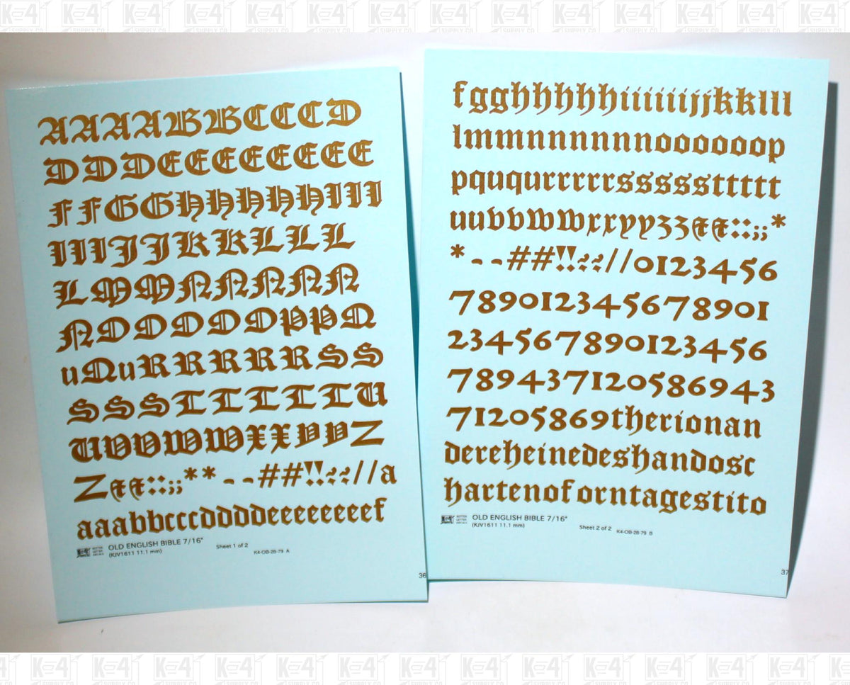 Old English Bible Letter Number Alphabet