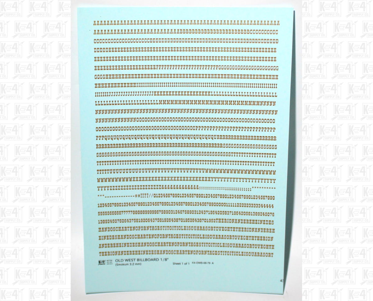 Old West Billboard Letter Number Alphabet