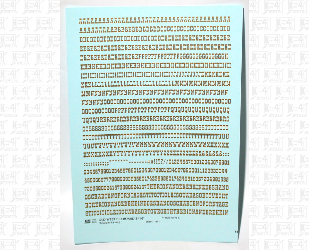 Old West Billboard Letter Number Alphabet