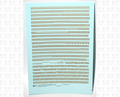 Old West Billboard Letter Number Alphabet
