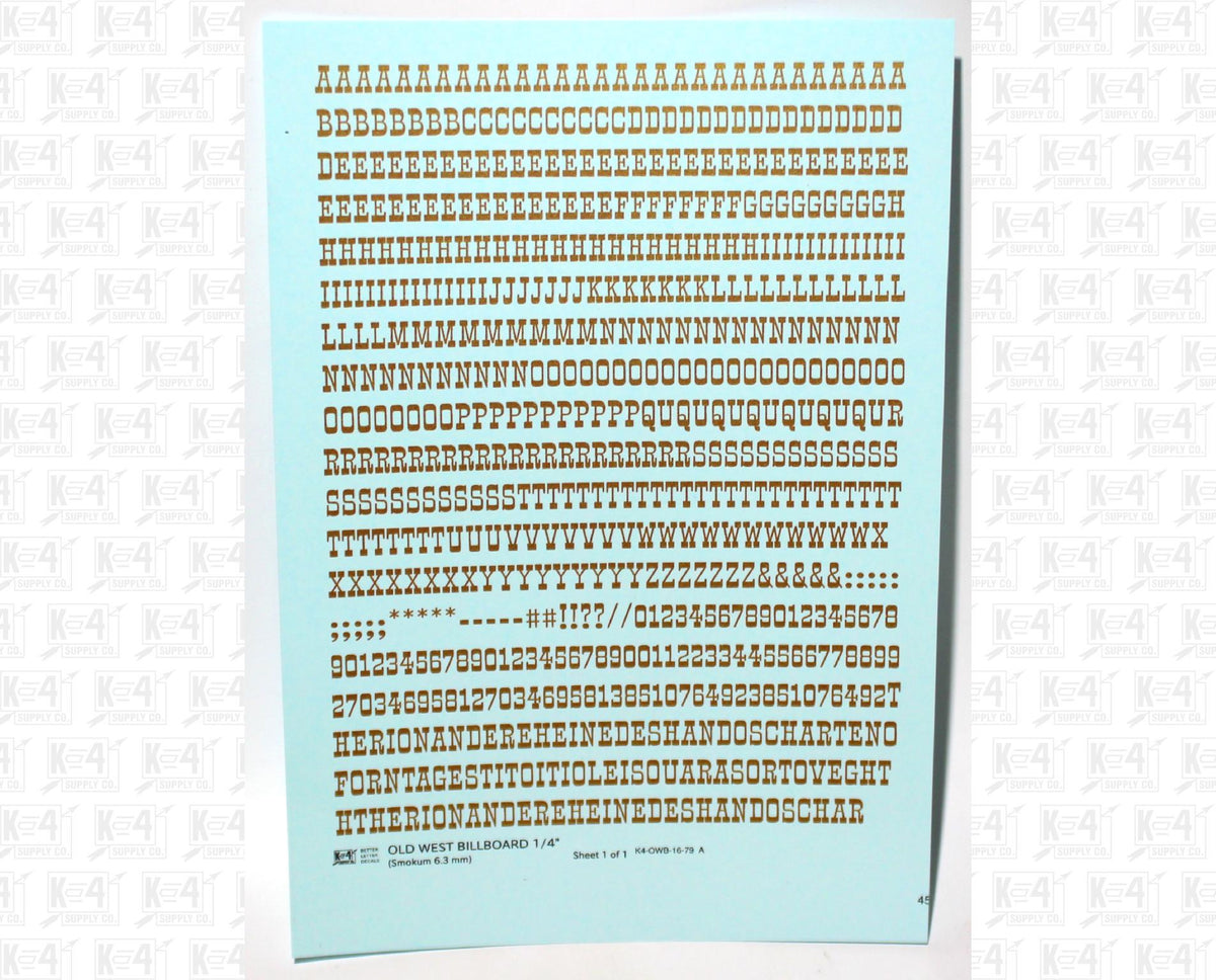 Old West Billboard Letter Number Alphabet