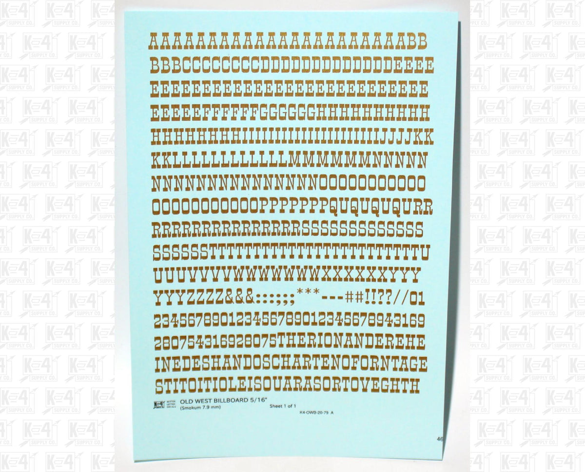 Old West Billboard Letter Number Alphabet