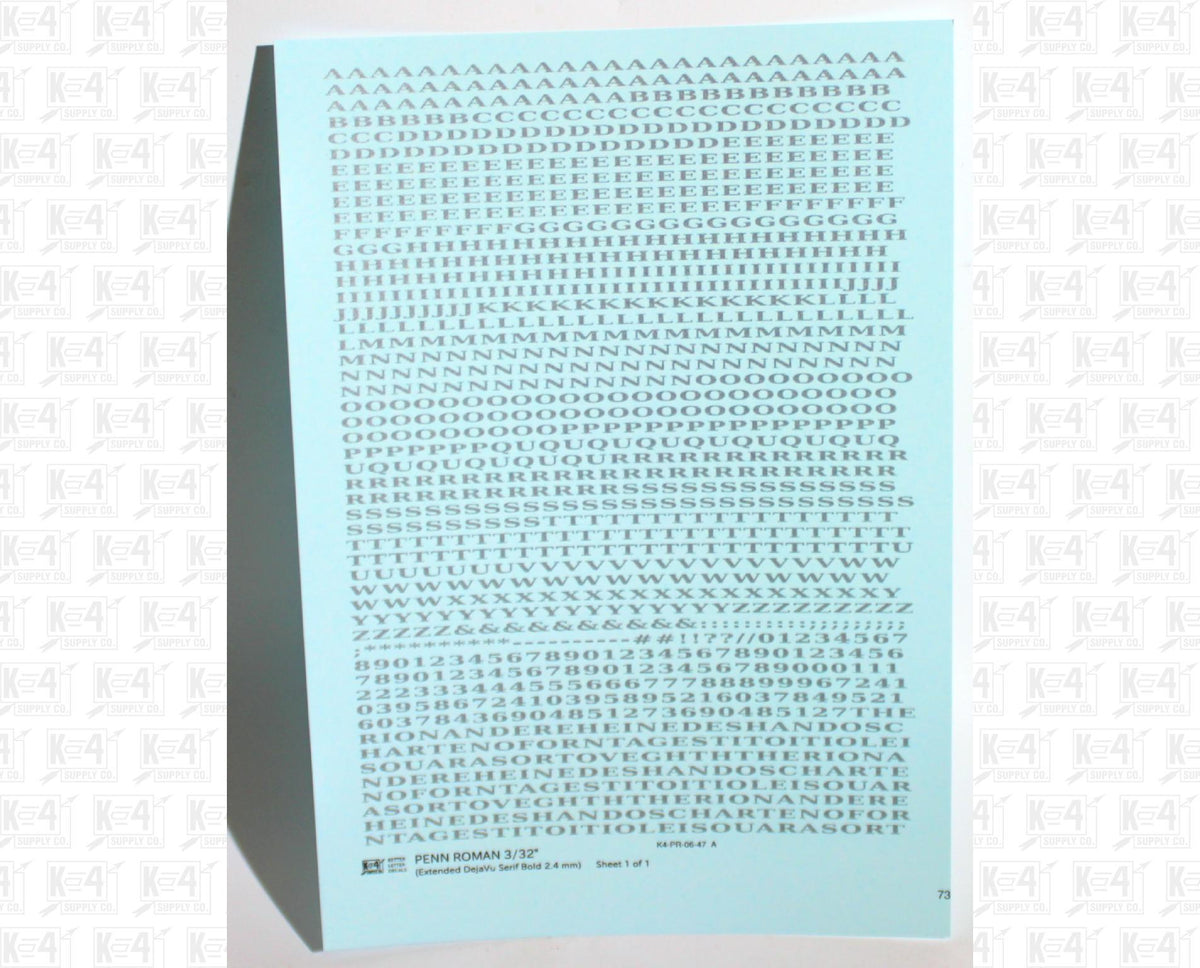 Penn Roman Letter Number Alphabet