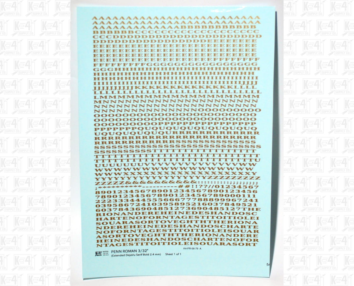 Penn Roman Letter Number Alphabet