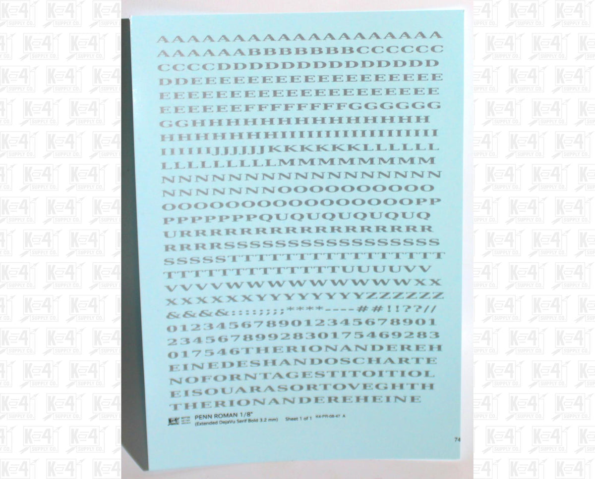 Penn Roman Letter Number Alphabet