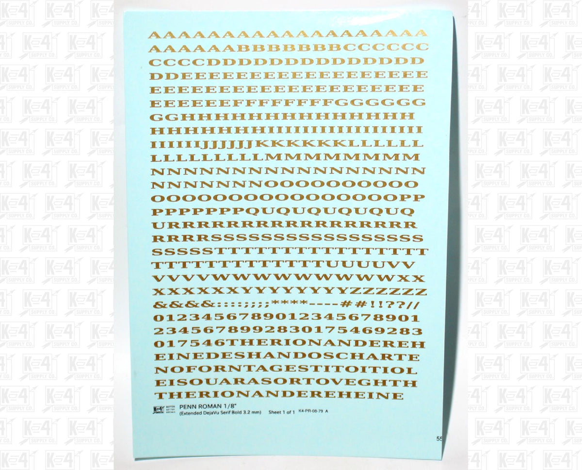 Penn Roman Letter Number Alphabet